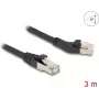 Cabo de rede DeLOCK RJ45 Cat.6A 45° esquerda angular para reto 3 m preto