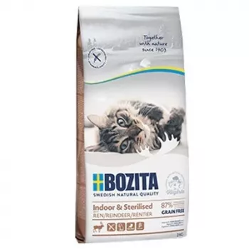 Comida seca para gatos BOZITA Indoor & Sterilised Grain Free Reindeer 2 kg — gatos adultos, 33% proteína, 14% gordura