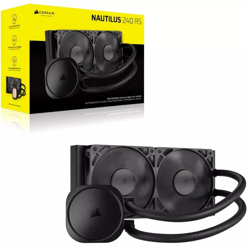 Refrigeração líquida tudo-em-um para placa-mãe Corsair NAUTILUS 240 RS preto