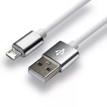 Cabo everActive USB 1m - branco, silicone, carregamento rápido, 2,4A - CBS-1MW