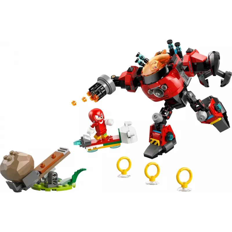 Conjunto de brinquedo de construção LEGO Sonic the Hedgehog 77005 Knuckles vs Dr Eggman Egg Crusher Mech, 350 peças, idade 8+