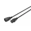 Cabo de extensão Type IEC C14/IEC C13 macho/fêmea preto 1,8m