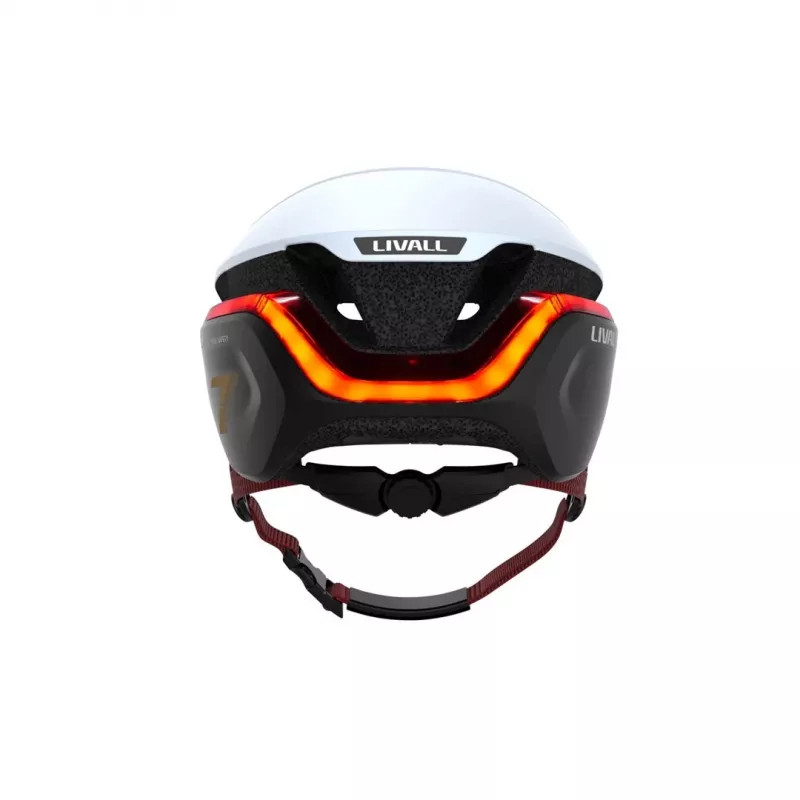 Capacete aberto Livall EVO21 branco construção de casco híbrido