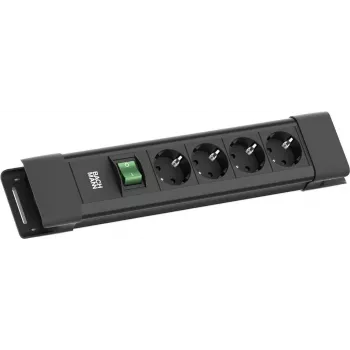 Bachmann CONNECTUS 4xCEE7/3 1x interruptor 2,0m CEE7/7 preto (BM005913)