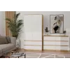 Cómoda 6 gavetas 120 cm Top E Shop Malwa — Artisan Oak / branco, aglomerado