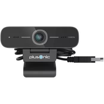 Webcam Plusonic PSMG104 resolução 1080p HD com microfone integrado, porta USB