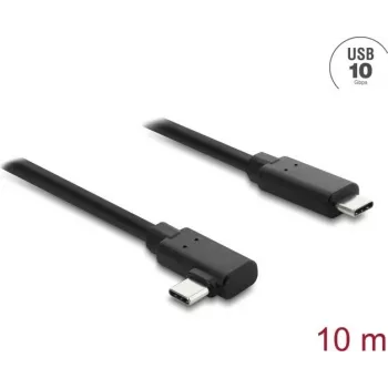 Cabo ótico ativo DELOCK USB Type-C 10 Gbit/s, conector angular macho para macho, 10 m (modelo 87242)