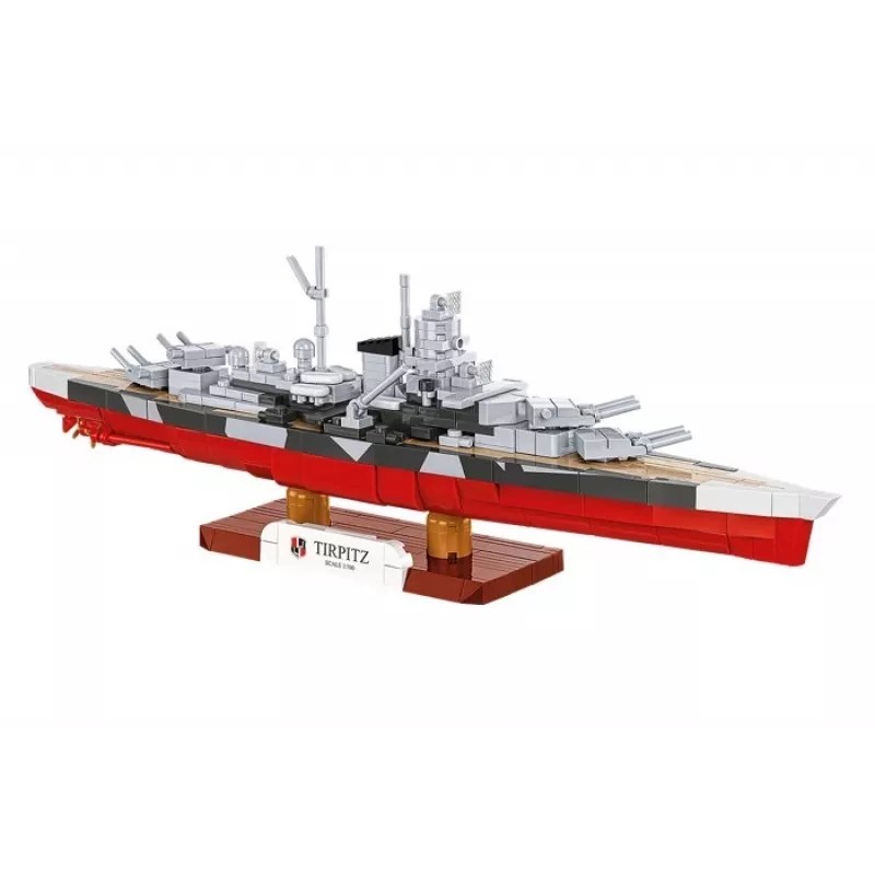Conjunto de construção Cobi Couraçado Tirpitz modelo com 593 peças, à escala e com características de exposição