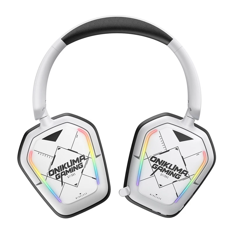 Headset com fios/sem fios Onikuma GT883 branco — ligação Bluetooth e por cabo, design over-ear