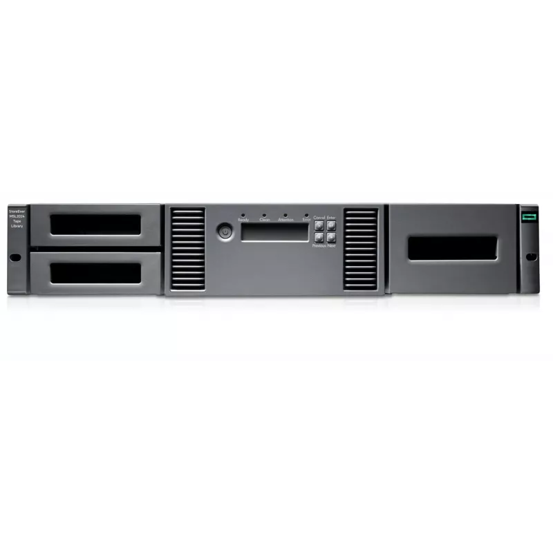 Autoloader e biblioteca de armazenamento HPE MSL2024 1x unidade LTO-8 SAS 15x cassetes 30TB