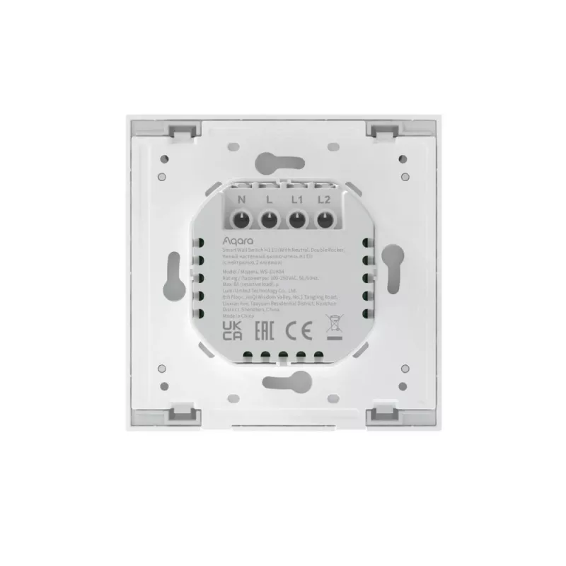 Interruptor de parede AQARA Smart Home H1, com neutro, tecla dupla (WS-EUK04)