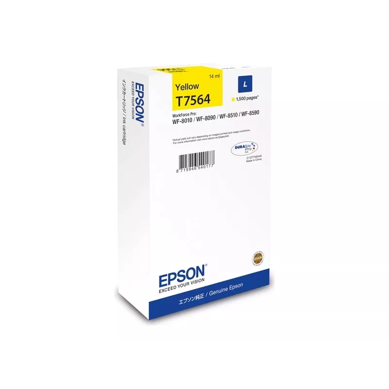 Cartucho de tinta Epson C13T75644N 1 unidade original alto (L) rendimento amarelo