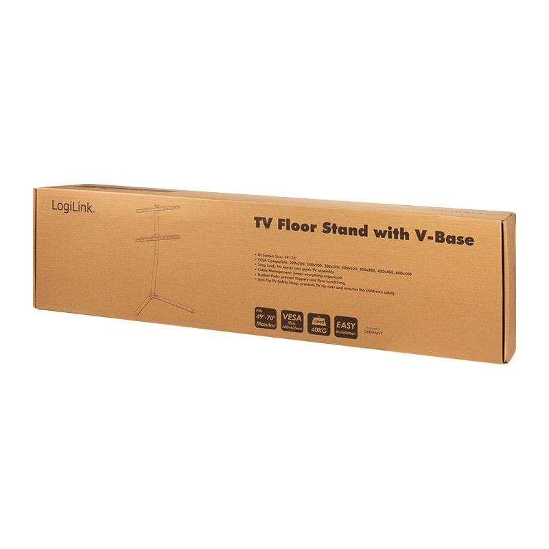 LogiLink BP0079 suporte de TV de chão com base em V, 49-70 polegadas, 40 kg, preto