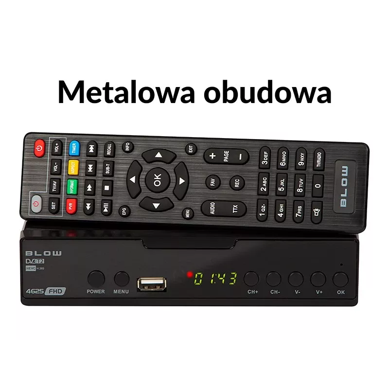Sintonizador de TV digital BLOW 4625FHD DVB-T2 H.265 recetor terrestre, HDMI, USB, SCART, Ethernet, S/PDIF