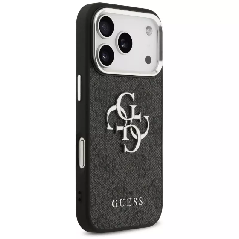 GUESS | Hardcase 4G | capa traseira | iPhone 17 Pro Max | Apple | pele ecológica/PC/plástico/TPU | preto
