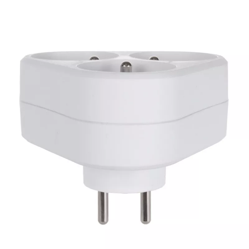 Adaptador de viagem tipo E (FR) para tipo F branco Maclean MCE214