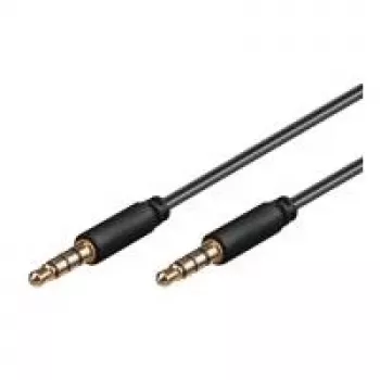 Cabo de ligação jack 3,5 mm Wentronic Goobay, preto, 1,5 m – ficha jack 3,5 mm (4 polos, estéreo) > ficha jack 3,5 mm (4 polos, estéreo) (63828)