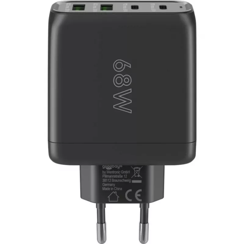 Carregador Goobay 64817 para dispositivos móveis auscultadores - smartphone - tablet preto carregamento rápido AC interior (64817)