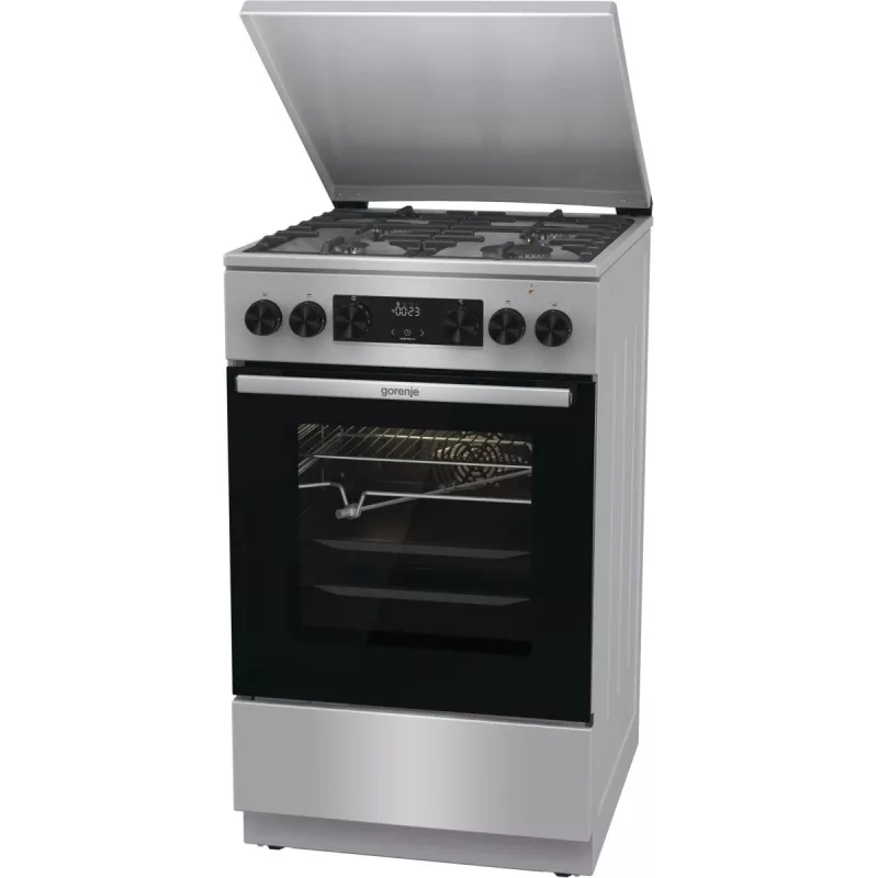Gorenje GKS5C71XF fogão independente com forno prateado