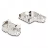 Caixa D-Sub DELOCK 9 pinos angular 90° com alívio de tração, plástico prateado, 33×47×16 mm