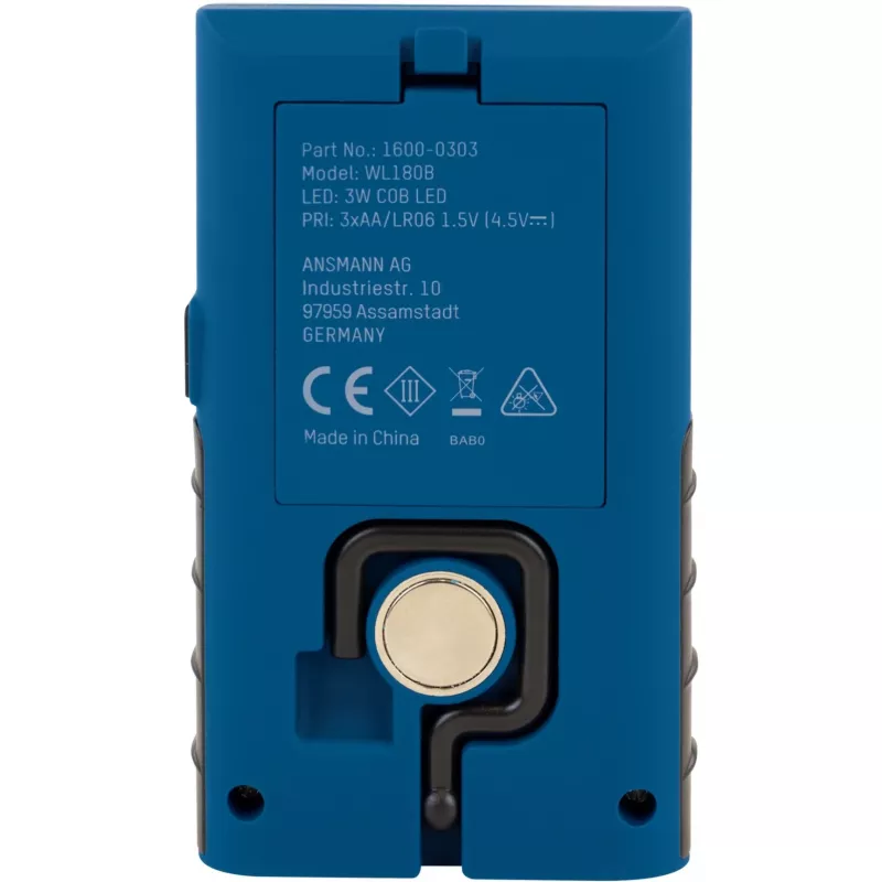 Luminária de trabalho ANSMANN WL180B com suporte para bits, azul