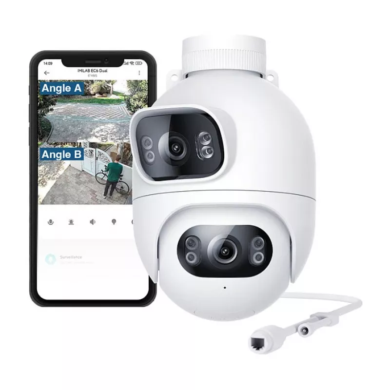 Imilab EC6 Dual câmara de segurança WiFi para exterior, branca