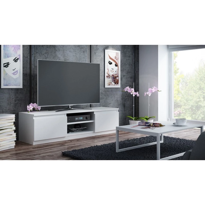 Móvel de TV Topeshop RTV140 BIEL com 2 prateleiras