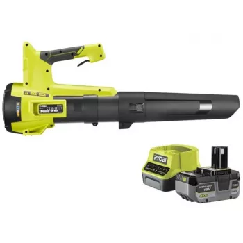 Soprador de folhas sem fio ONE+ RY18BLB-140, 18 Volts, soprador de folhas verde/preto, bateria de iões de lítio 4,0 Ah