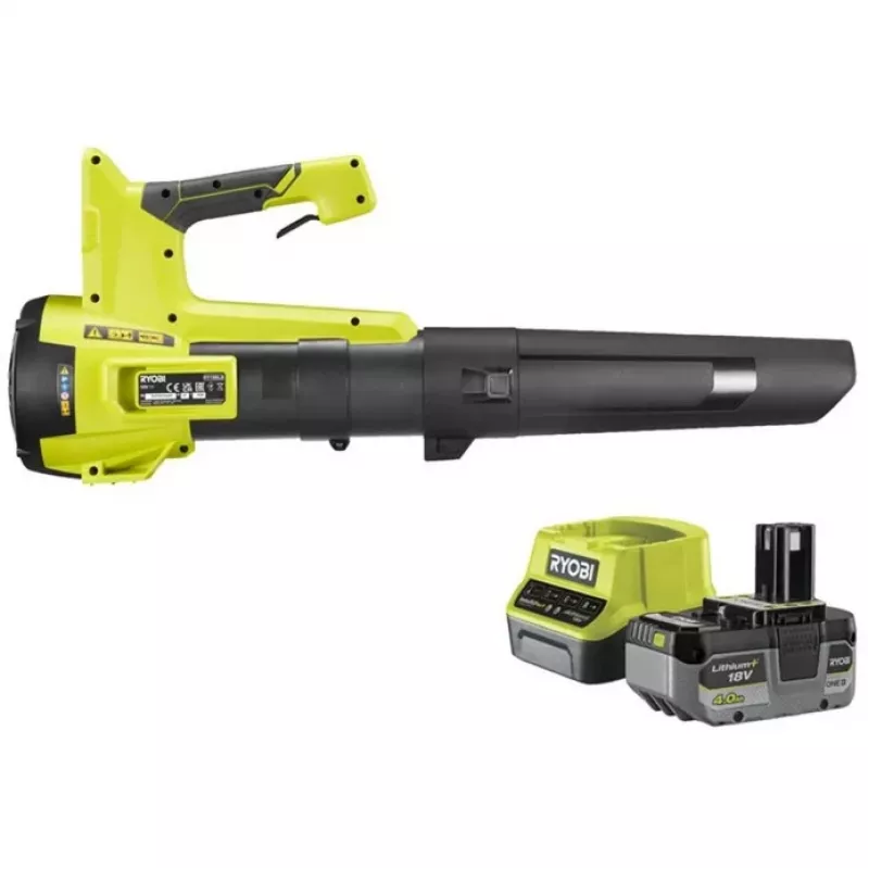 Soprador de folhas sem fio ONE+ RY18BLB-140, 18 Volts, soprador de folhas verde/preto, bateria de iões de lítio 4,0 Ah