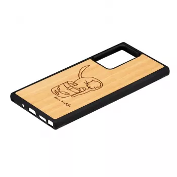 Capa de proteção Man and Wood para Samsung Galaxy Note 20 Ultra – design gato com peixe