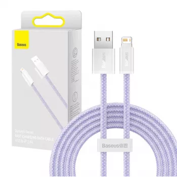 Cabo Baseus Dynamic USB para Lightning, 2,4 A, 2 m (violeta)