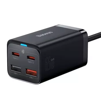 Carregador Baseus GaN3 Pro telemóvel tablet preto AC interior 15V 3A