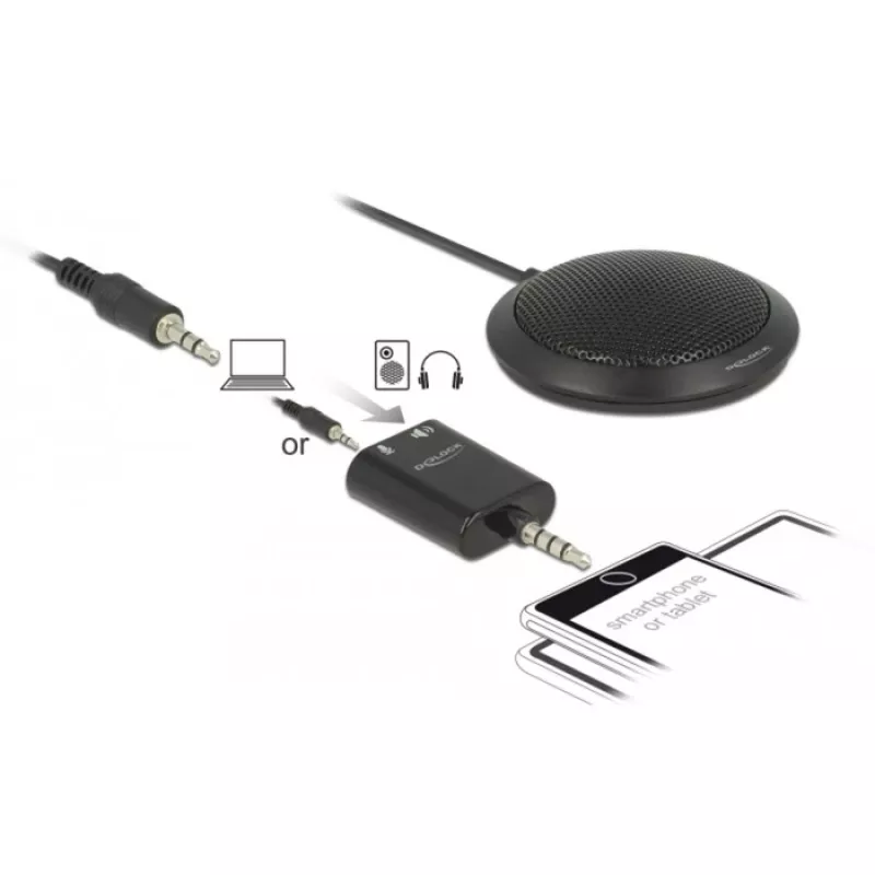 Microfone de mesa DeLOCK 65873 Preto