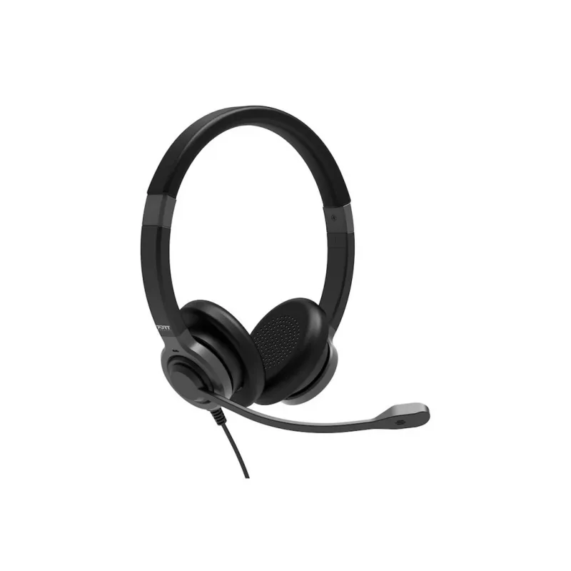 PORT CONNECT | Auscultadores estéreo USB PRO ON'R 300 | com fios | on-ear | cancelamento de ruído | preto