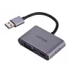 Adaptador de cabo de vídeo UNITEK V1304A 0,15 m USB Type-A HDMI + VGA (D-Sub) cinzento