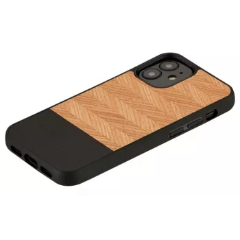 Capa de proteção Man and Wood para iPhone 12 mini Herringbone Nero preto