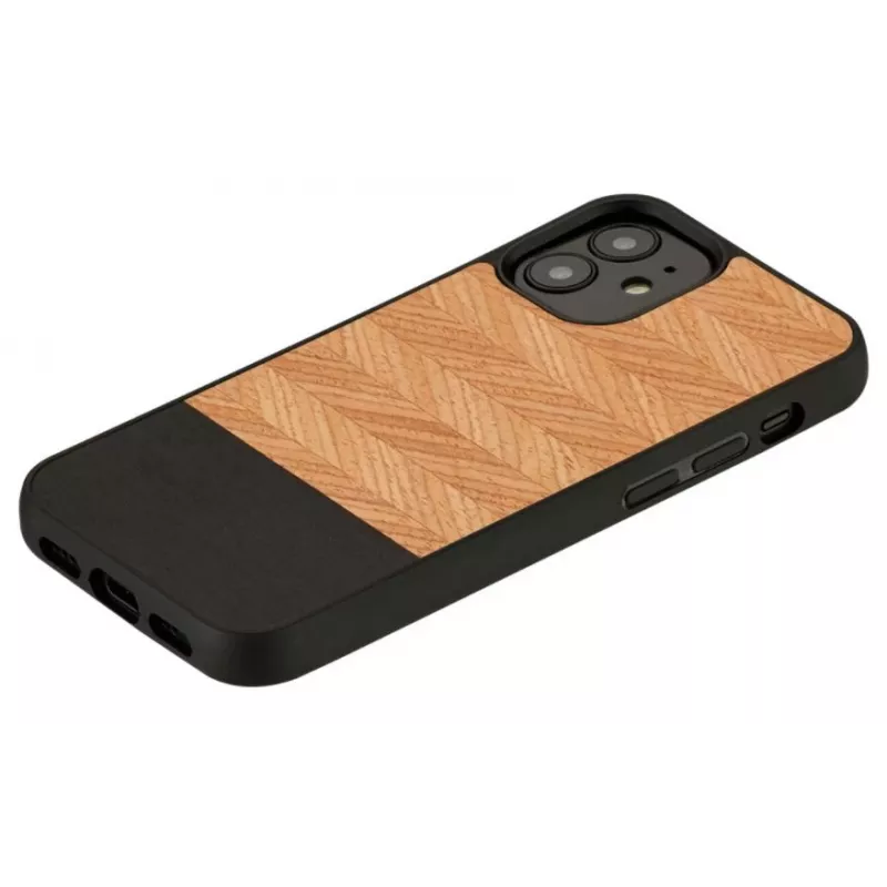 Capa de proteção Man and Wood para iPhone 12 mini Herringbone Nero preto