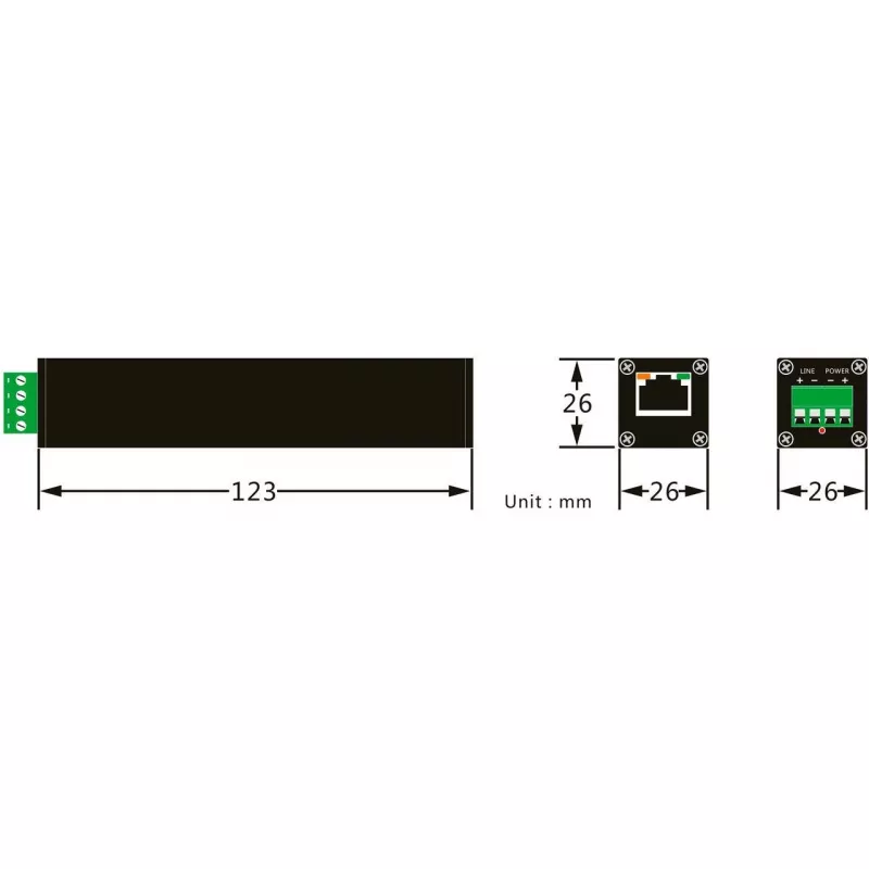 Conversor de média de rede ALLNET ALL-MC302v2P2WIRE conjunto PoE over 2 Wire