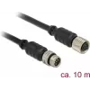 Delock Cabo de extensão M8 para sensores/atuadores, 6 pinos macho para fêmea, impermeável, 10 m
