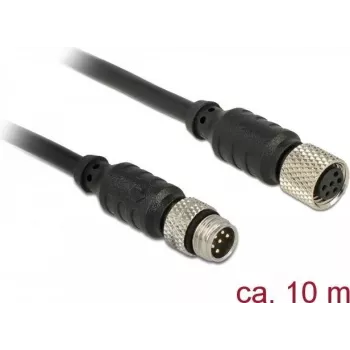 Cabo de sensor/atuador DeLOCK 12643 0,1 m M8 preto