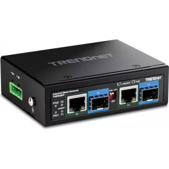 Conversor de meios de rede TRENDnet TI-BF22SFP 1GbE com 2 portas RJ-45 e 2 slots SFP