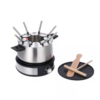 Severin FO 2471 combinação de fondue e crepes, preto/aço inoxidável