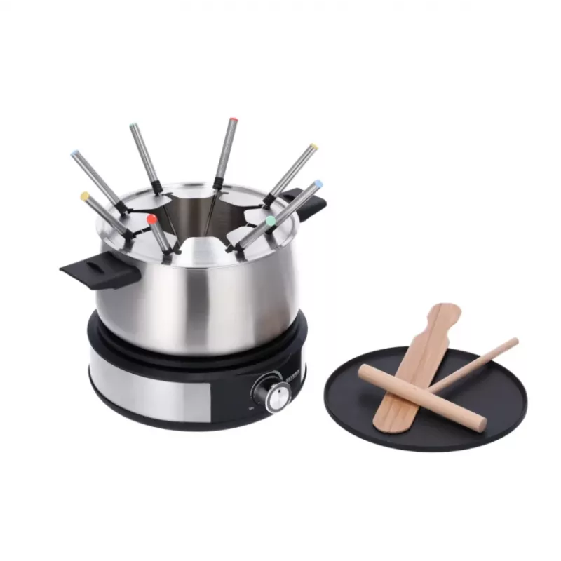 Severin FO 2471 combinação de fondue e crepes, preto/aço inoxidável
