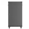 Armário rack 19 polegadas LANBERG 22HE 600x1000 mm, preto, portas de vidro à frente e atrás