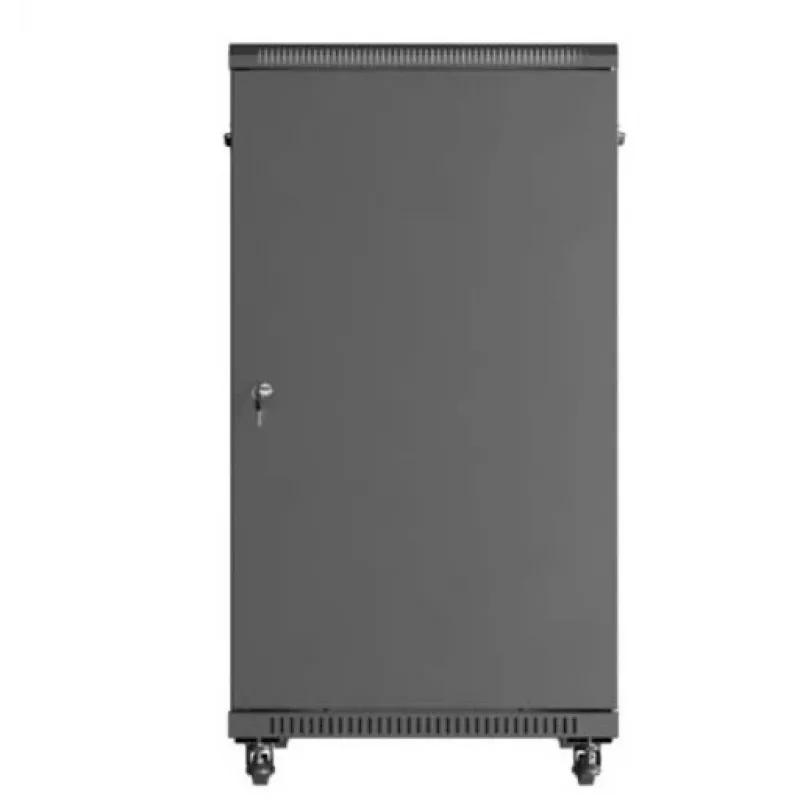 Armário rack 19 polegadas LANBERG 22HE 600x1000 mm, preto, portas de vidro à frente e atrás