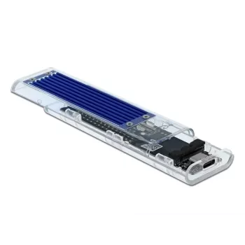 Caixa para SSD DeLOCK 42620 caixa externa para SSD M.2 NVME PCIe com conector fêmea USB Type-C, transparente
