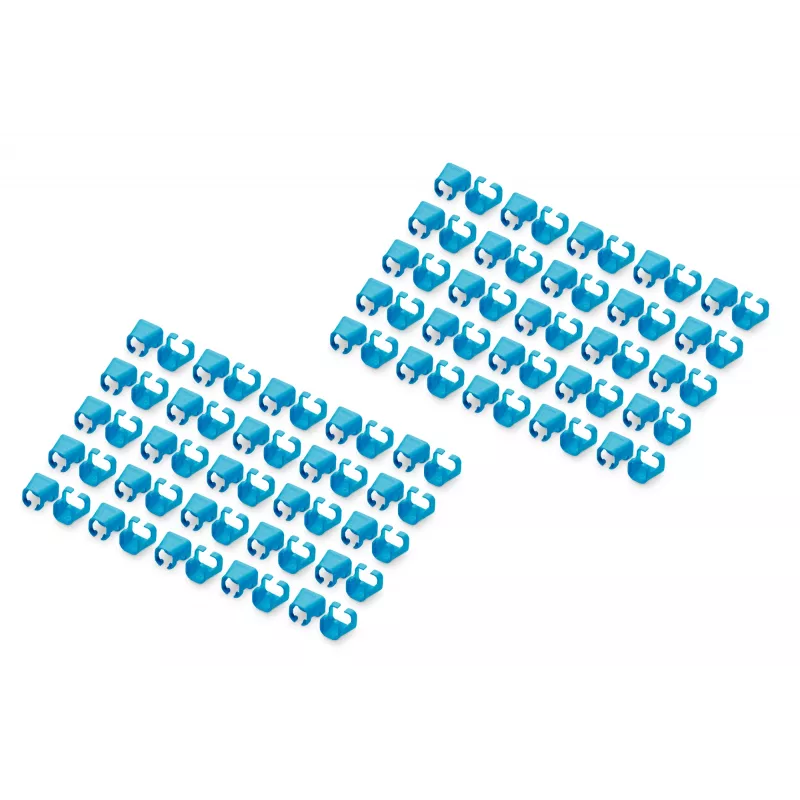DIGITUS - Clipes de cabo com codificação de cores - para cabo de patch - azul (embalagem de 100) (A-CC-B)