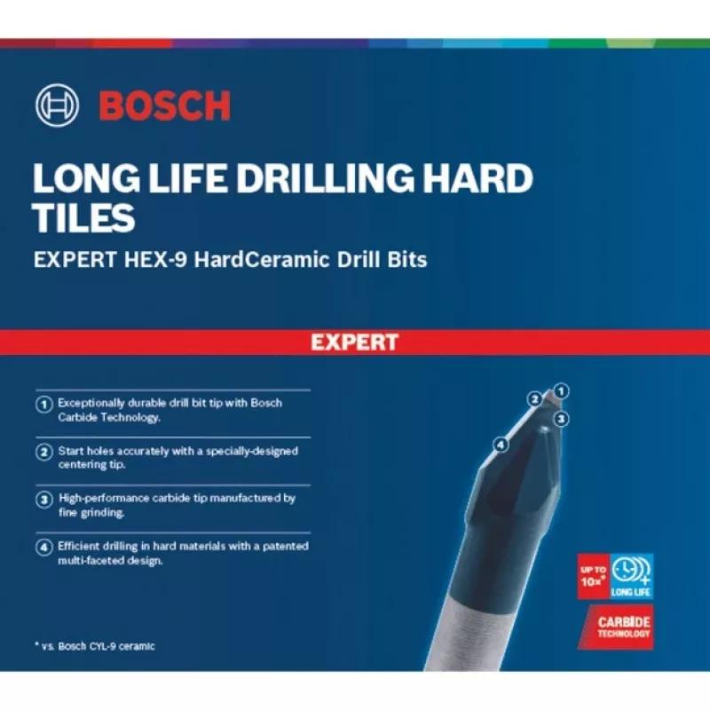 Conjunto de brocas Bosch EXPERT HEX-9 HardCeramic 5 unid.