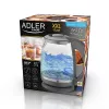 Adler | Chaleira | AD 1286 | Standard | 2200 W | 2 L | Plástico/Vidro | Base rotativa 360° | Cinzento/Transparente