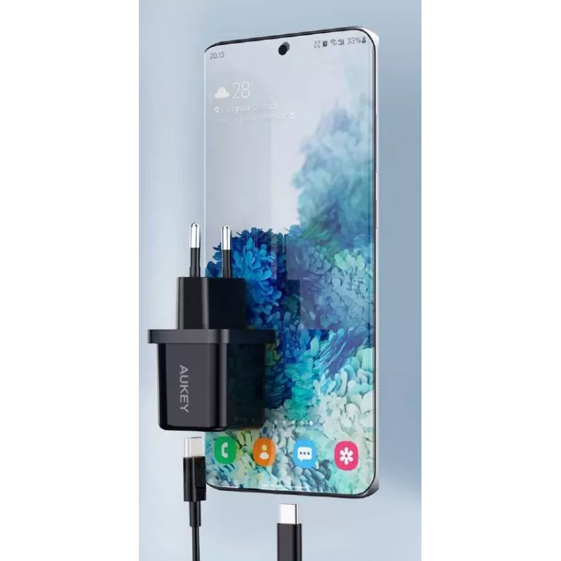 Mini carregador PA-F5 OEM preto 1xUSB-C 20W PD Power Delivery